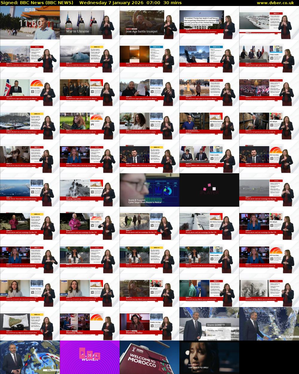 Signed: BBC News (BBC NEWS) Wednesday 7 January 2026 07:00 - 07:30