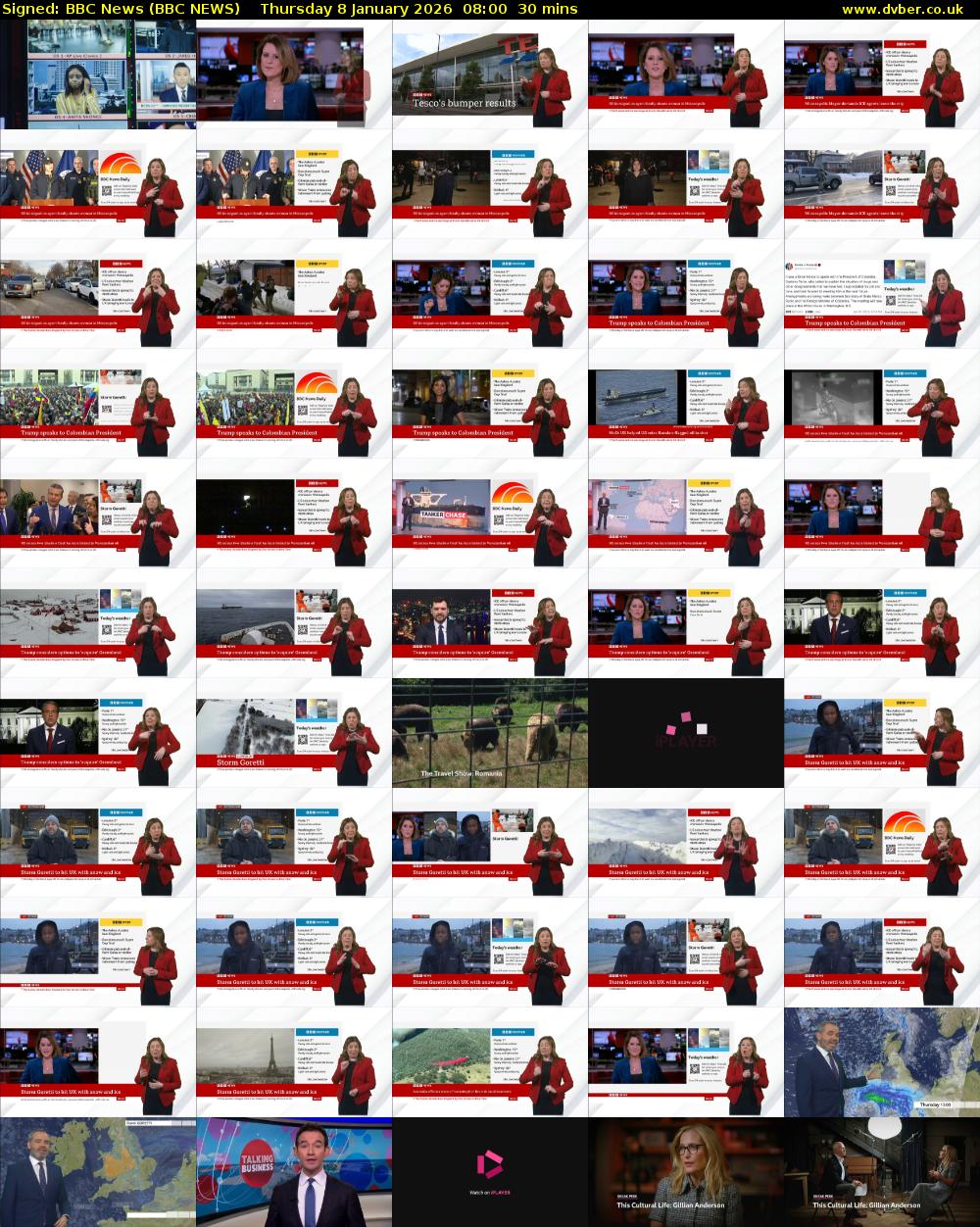 Signed: BBC News (BBC NEWS) Thursday 8 January 2026 08:00 - 08:30