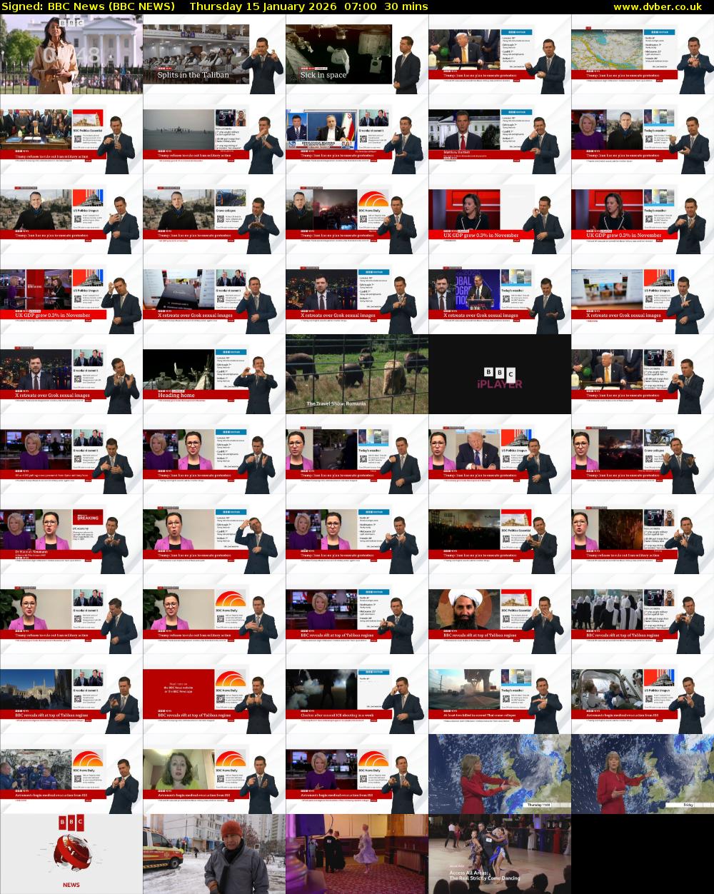 Signed: BBC News (BBC NEWS) Thursday 15 January 2026 07:00 - 07:30