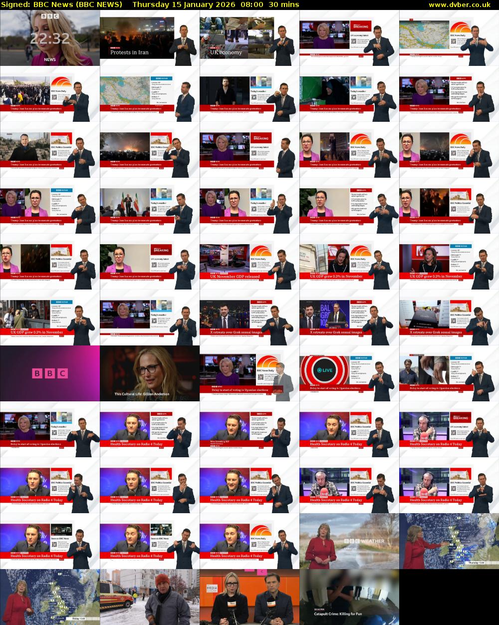 Signed: BBC News (BBC NEWS) Thursday 15 January 2026 08:00 - 08:30