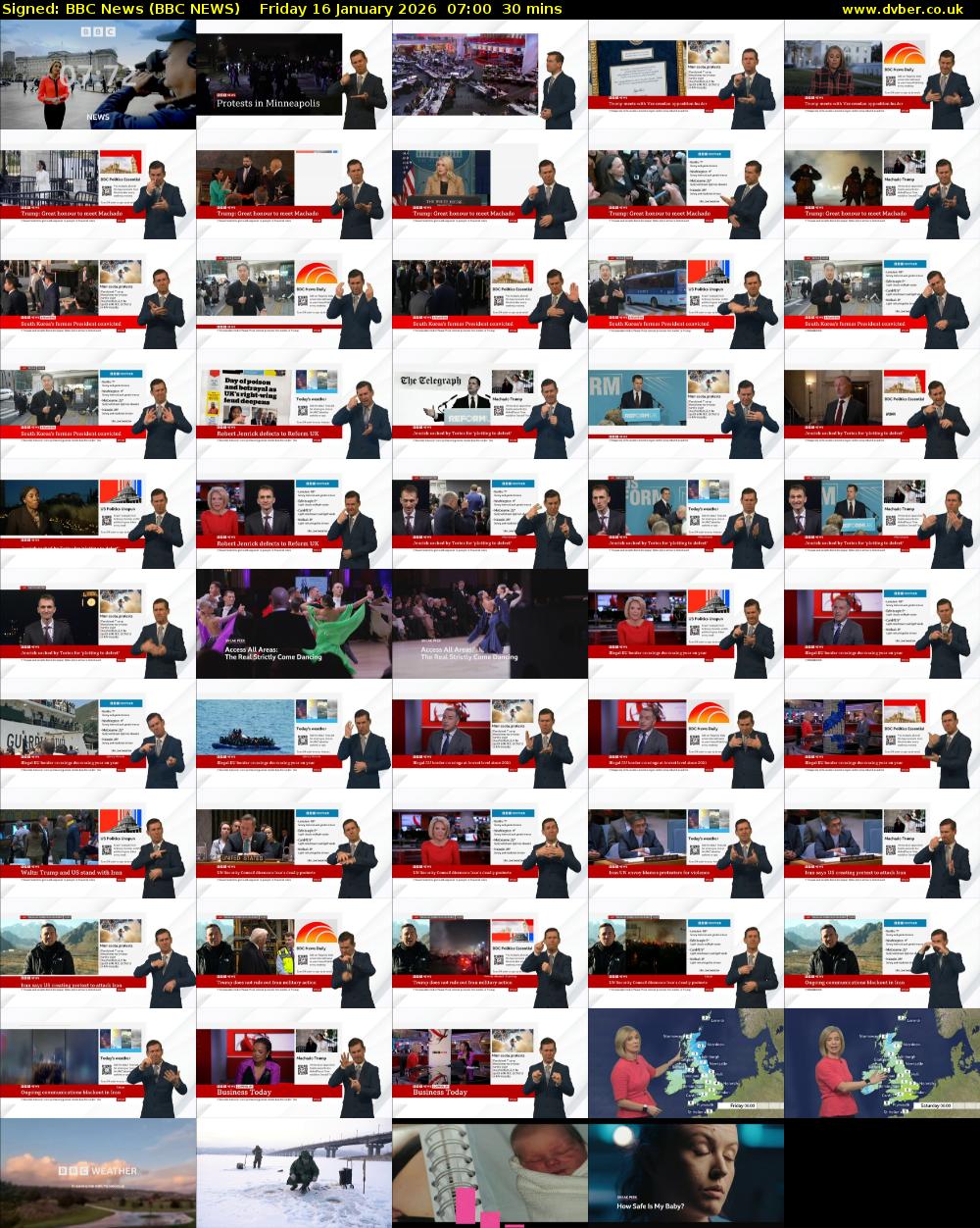 Signed: BBC News (BBC NEWS) Friday 16 January 2026 07:00 - 07:30