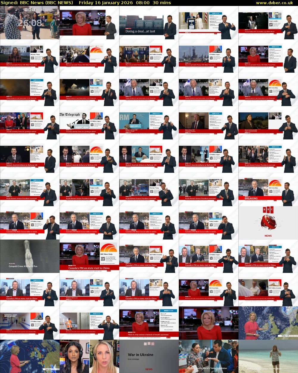 Signed: BBC News (BBC NEWS) Friday 16 January 2026 08:00 - 08:30