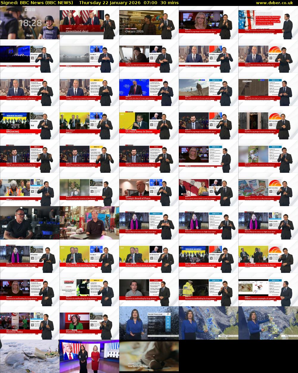 Signed: BBC News (BBC NEWS) Thursday 22 January 2026 07:00 - 07:30