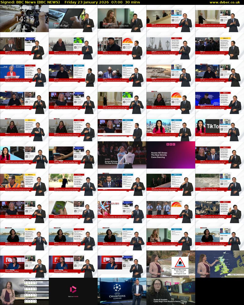 Signed: BBC News (BBC NEWS) Friday 23 January 2026 07:00 - 07:30