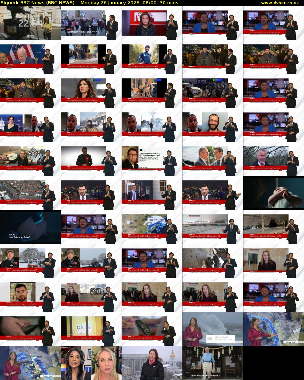 Signed: BBC News (BBC NEWS) Monday 26 January 2026 08:00 - 08:30