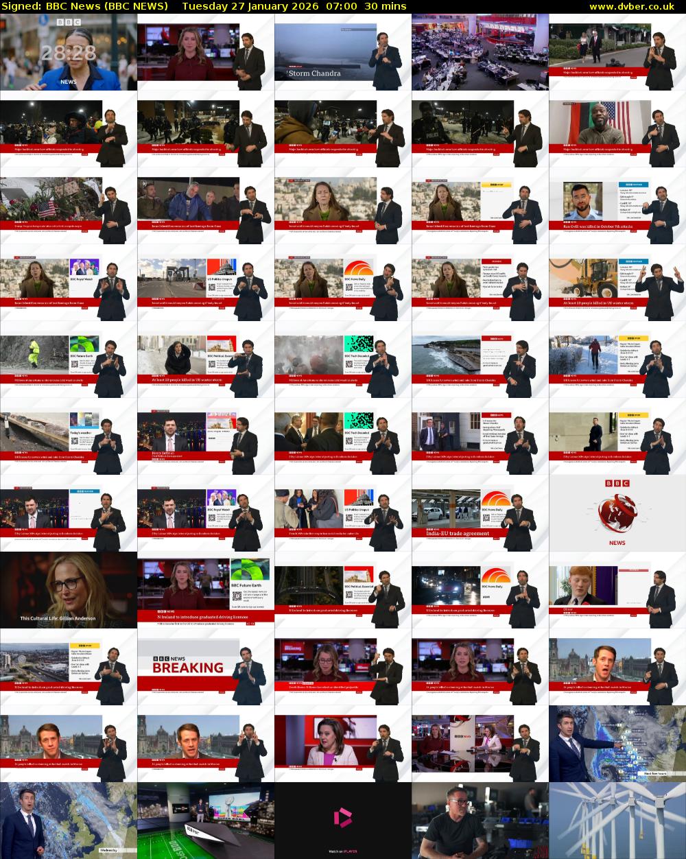 Signed: BBC News (BBC NEWS) Tuesday 27 January 2026 07:00 - 07:30