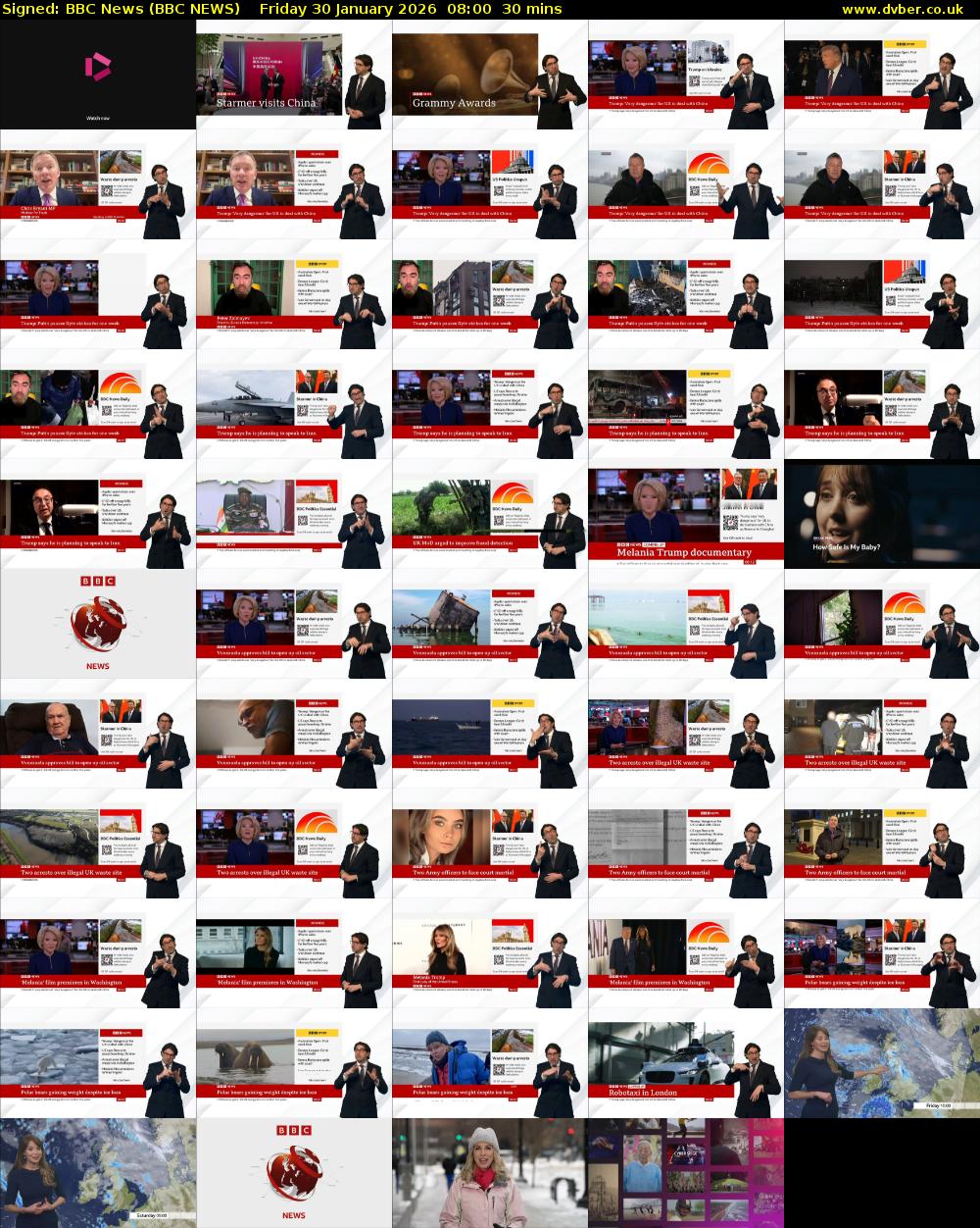 Signed: BBC News (BBC NEWS) Friday 30 January 2026 08:00 - 08:30