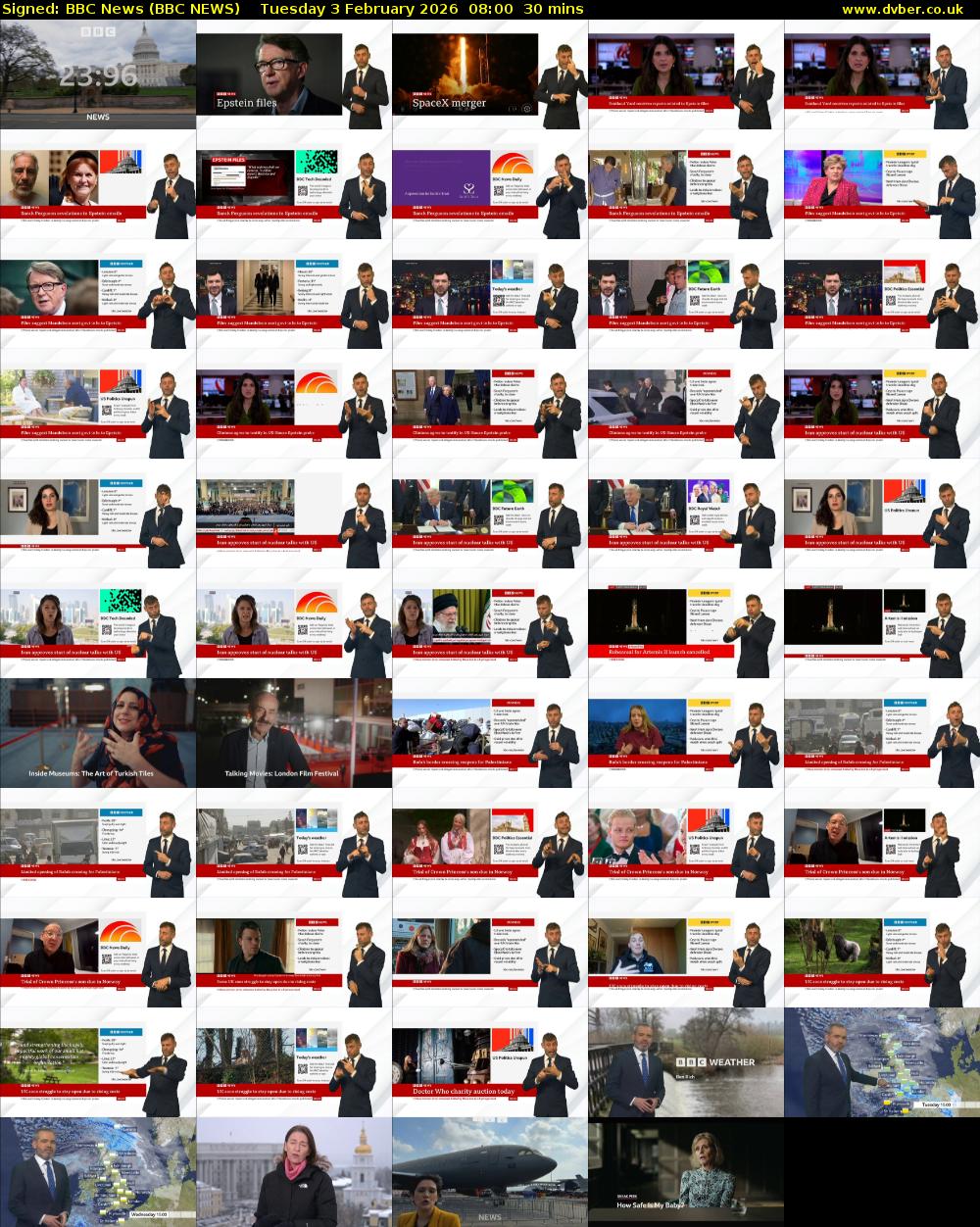 Signed: BBC News (BBC NEWS) Tuesday 3 February 2026 08:00 - 08:30