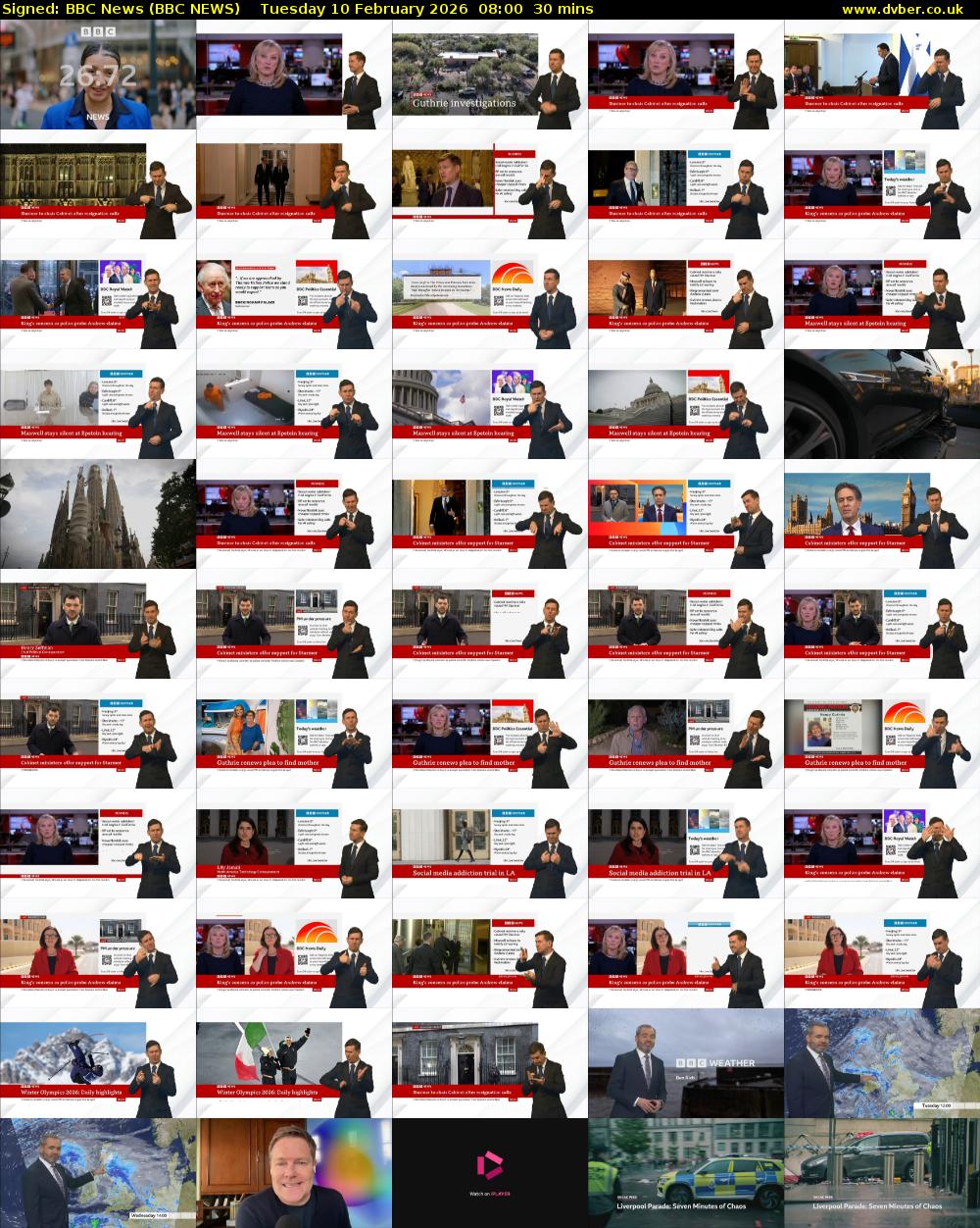 Signed: BBC News (BBC NEWS) Tuesday 10 February 2026 08:00 - 08:30