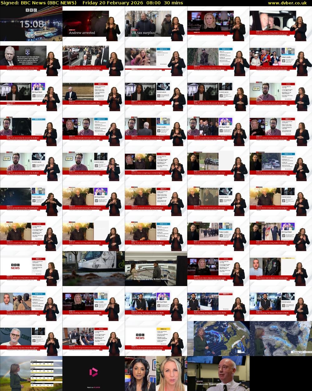 Signed: BBC News (BBC NEWS) Friday 20 February 2026 08:00 - 08:30