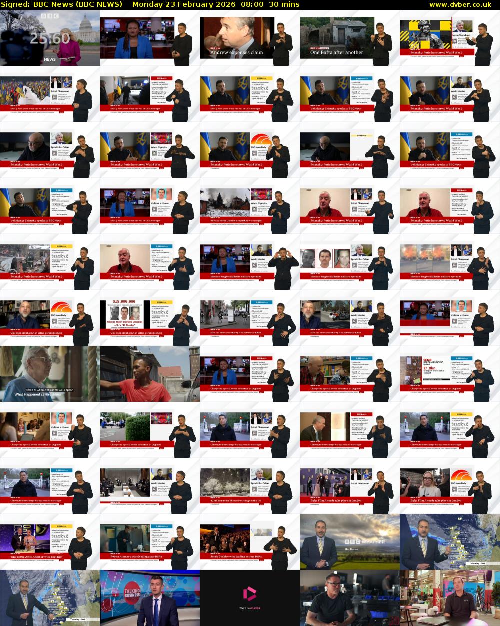 Signed: BBC News (BBC NEWS) Monday 23 February 2026 08:00 - 08:30