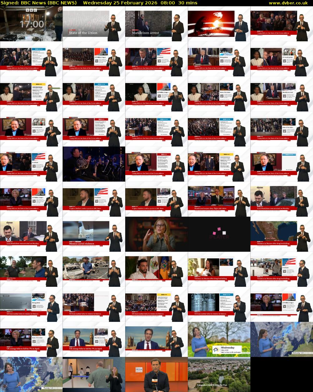 Signed: BBC News (BBC NEWS) Wednesday 25 February 2026 08:00 - 08:30