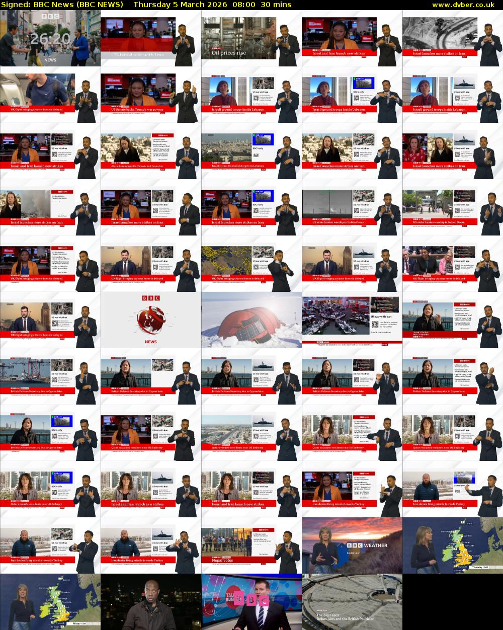 Signed: BBC News (BBC NEWS) Thursday 5 March 2026 08:00 - 08:30