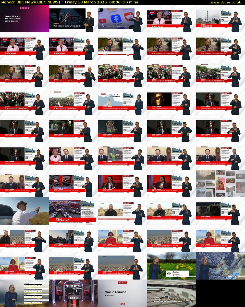 Signed: BBC News (BBC NEWS) Friday 13 March 2026 08:00 - 08:30