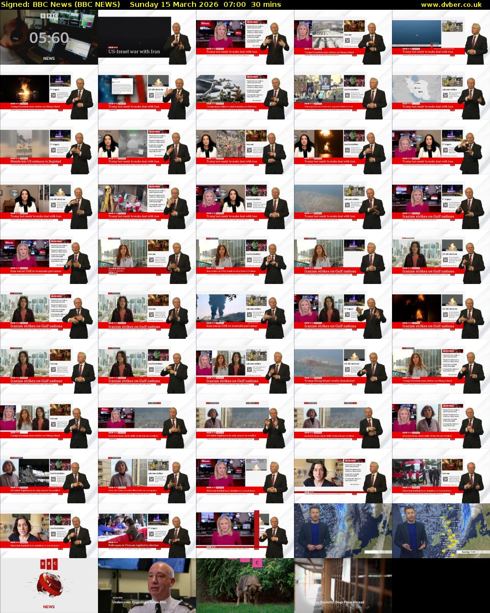 Signed: BBC News (BBC NEWS) Sunday 15 March 2026 07:00 - 07:30