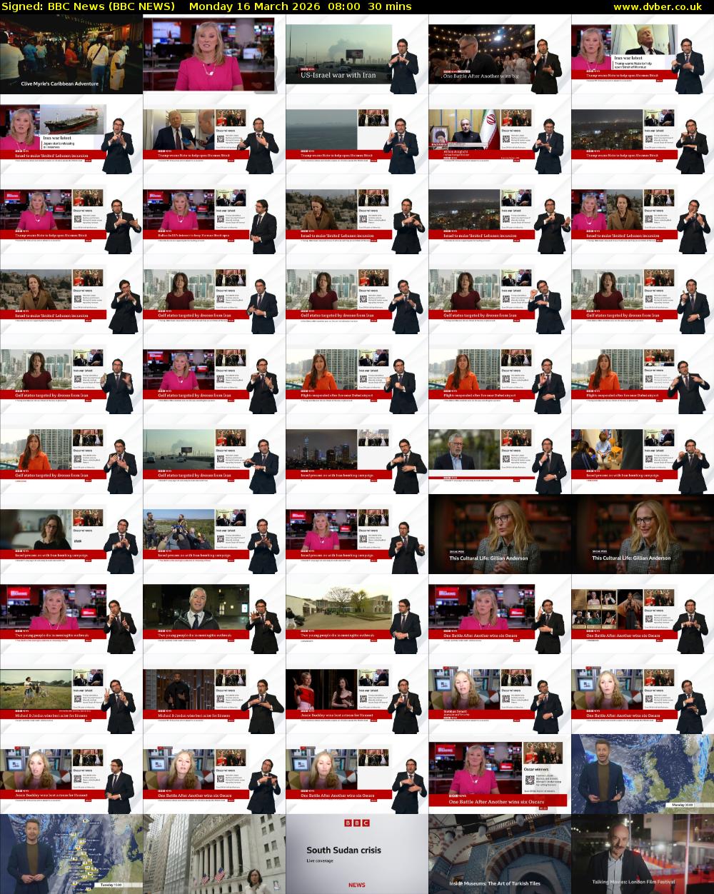 Signed: BBC News (BBC NEWS) Monday 16 March 2026 08:00 - 08:30