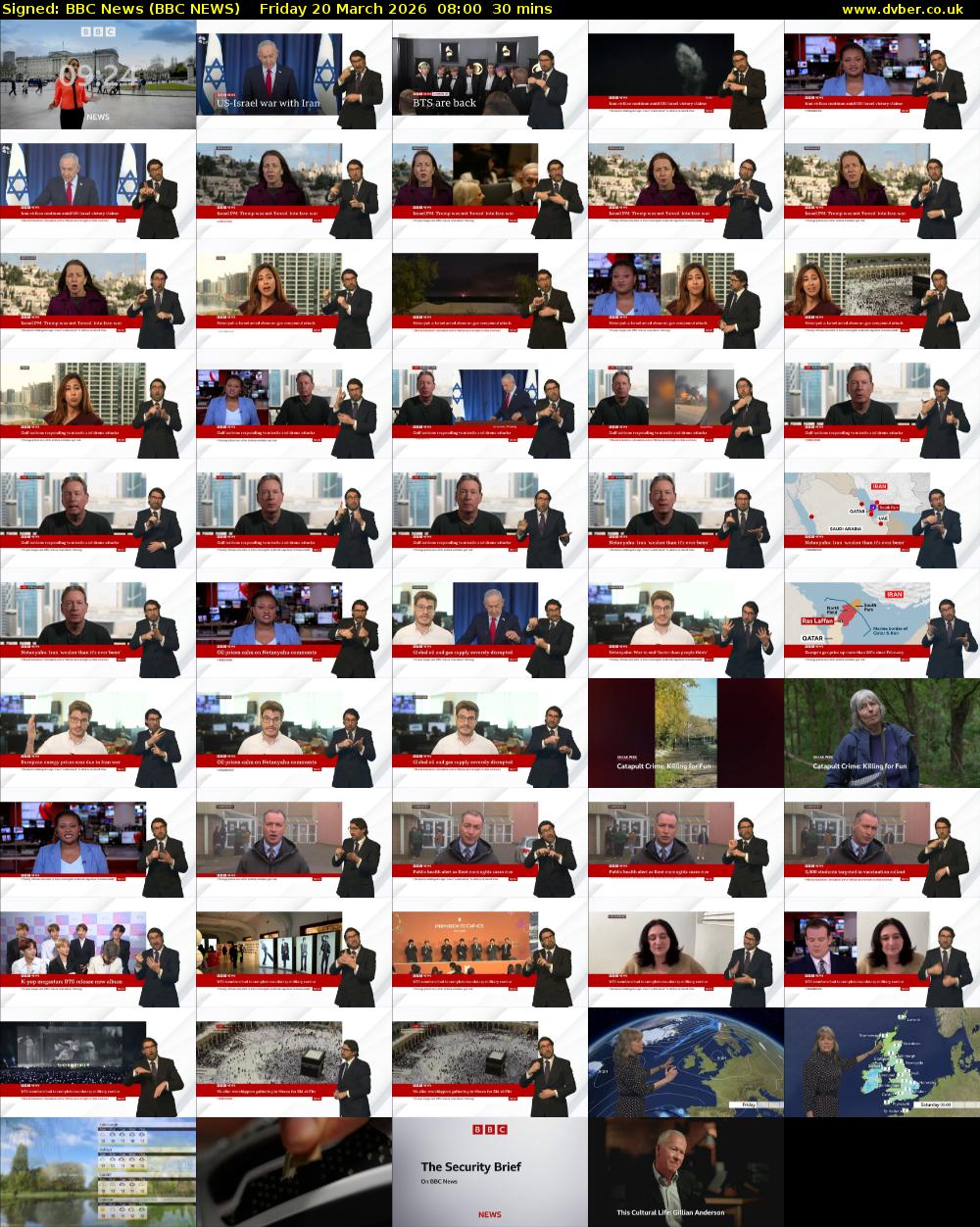 Signed: BBC News (BBC NEWS) Friday 20 March 2026 08:00 - 08:30