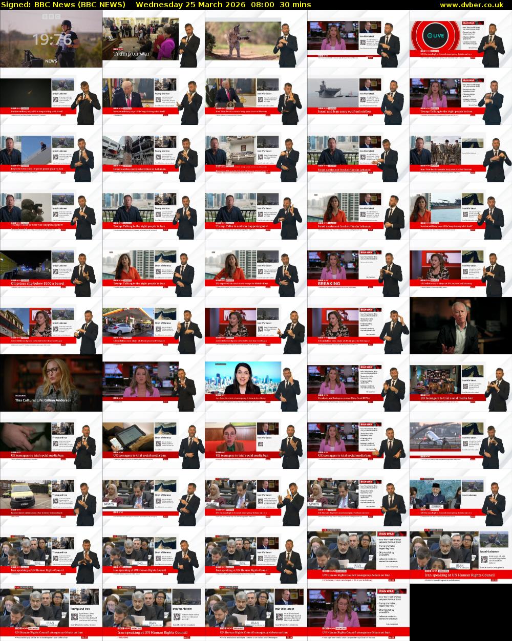Signed: BBC News (BBC NEWS) Wednesday 25 March 2026 08:00 - 08:30