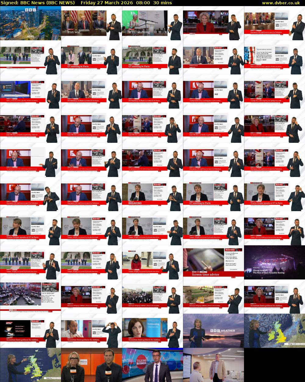 Signed: BBC News (BBC NEWS) Friday 27 March 2026 08:00 - 08:30