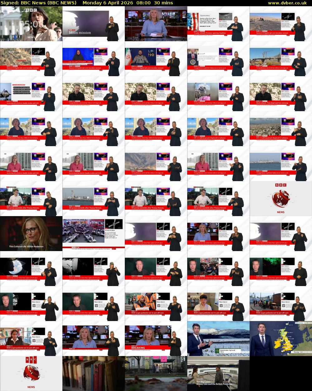 Signed: BBC News (BBC NEWS) Monday 6 April 2026 08:00 - 08:30