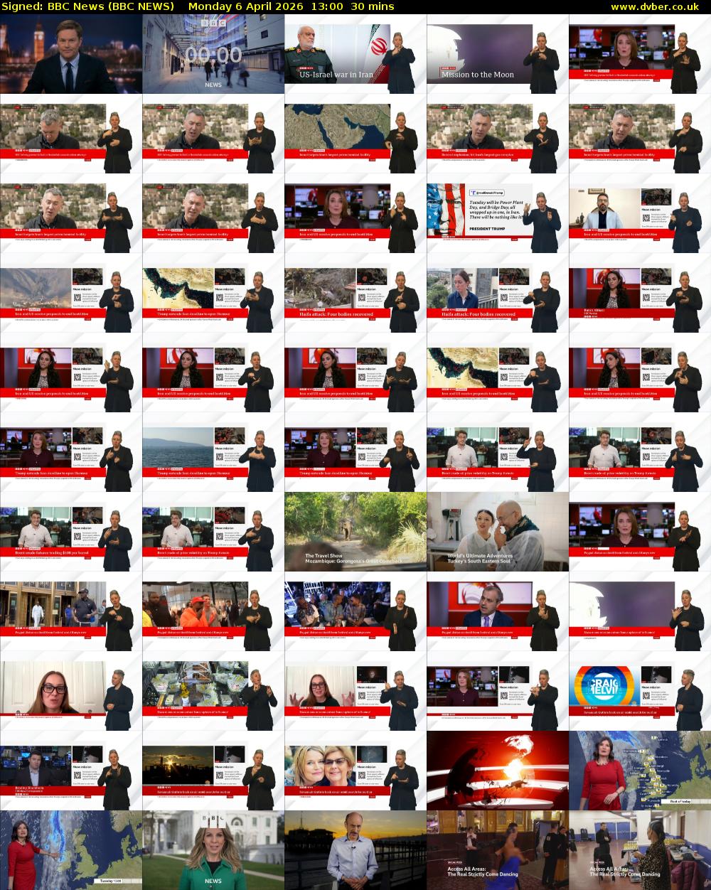 Signed: BBC News (BBC NEWS) Monday 6 April 2026 13:00 - 13:30