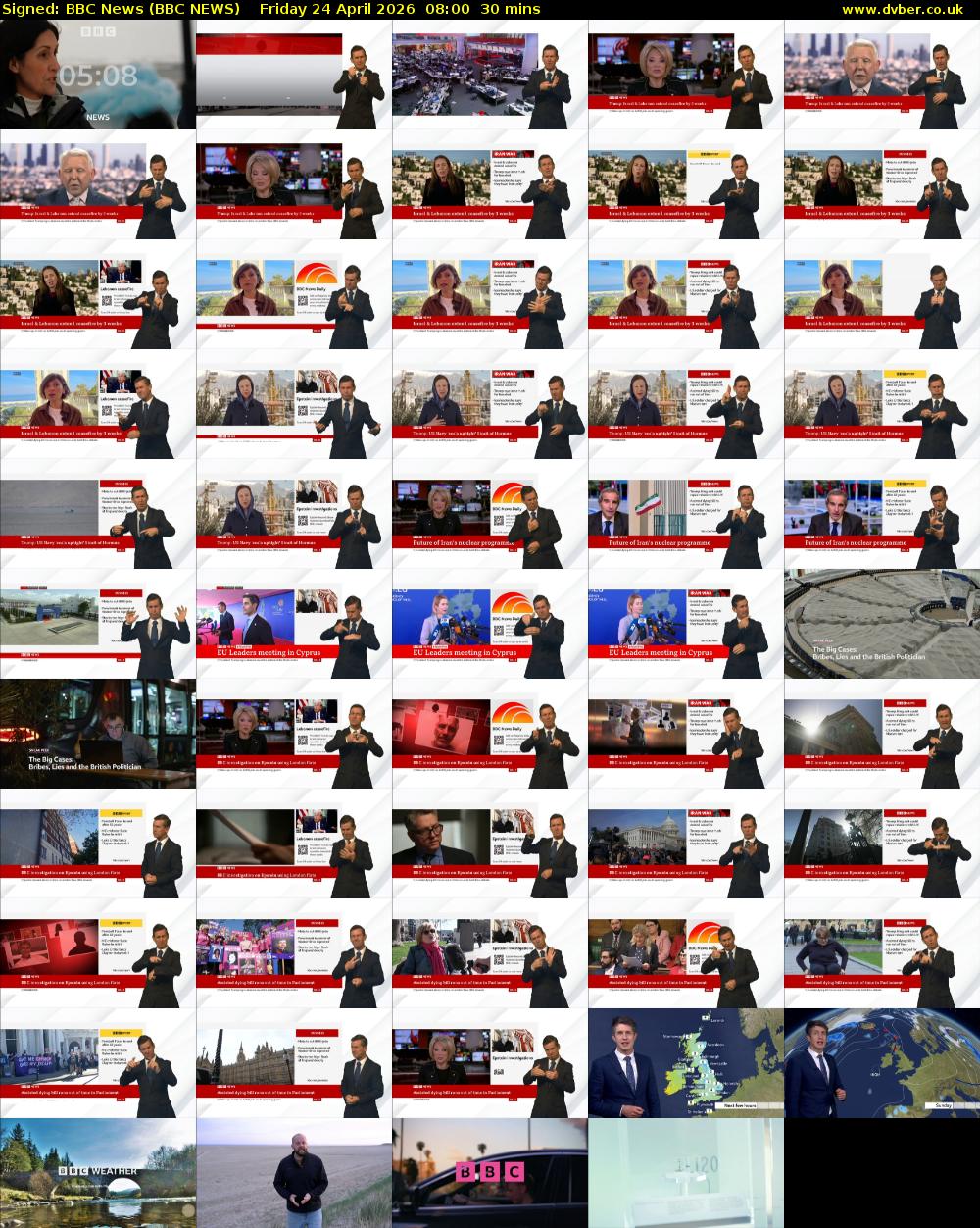 Signed: BBC News (BBC NEWS) Friday 24 April 2026 08:00 - 08:30