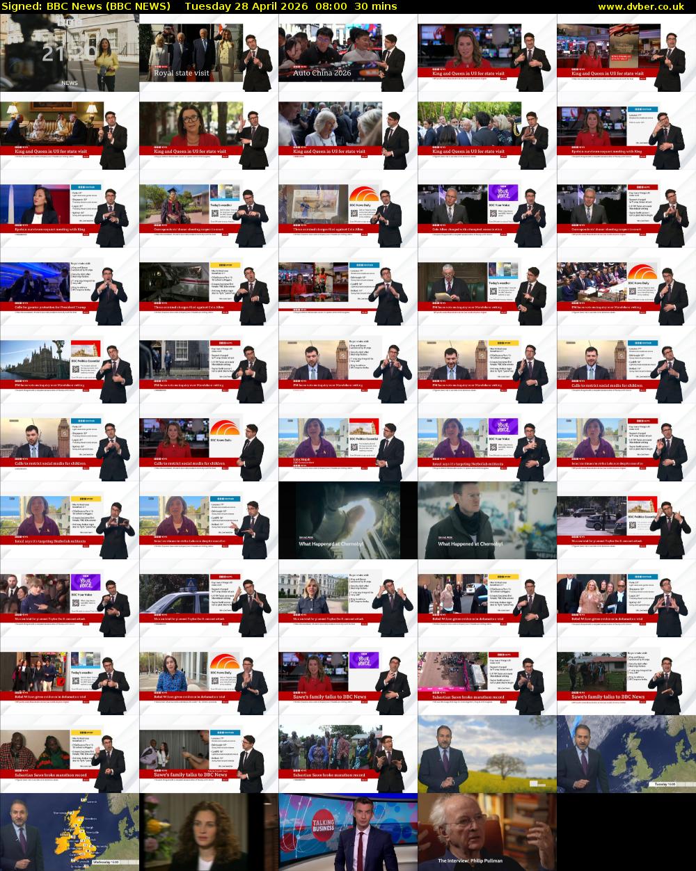 Signed: BBC News (BBC NEWS) Tuesday 28 April 2026 08:00 - 08:30