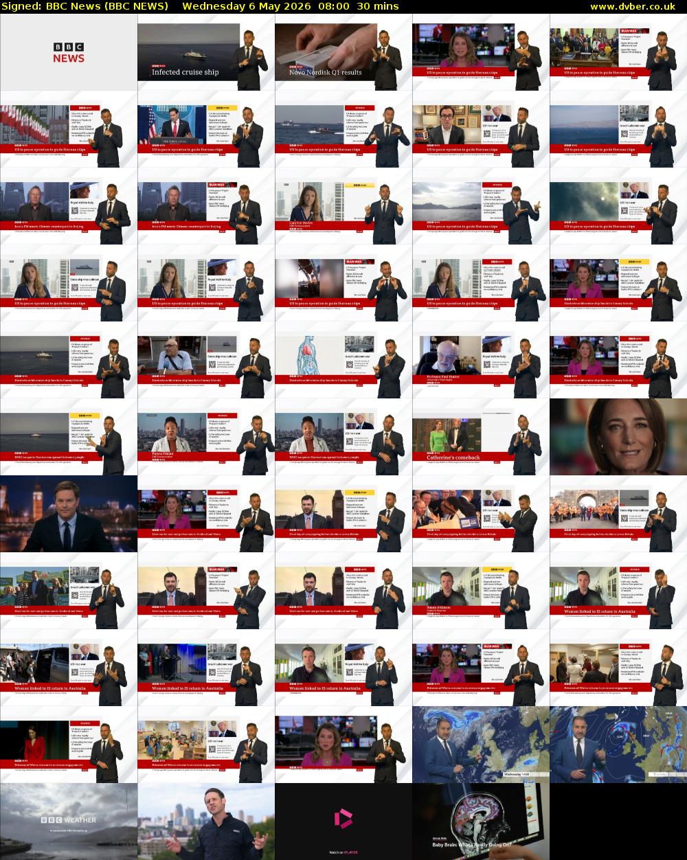 Signed: BBC News (BBC NEWS) Wednesday 6 May 2026 08:00 - 08:30