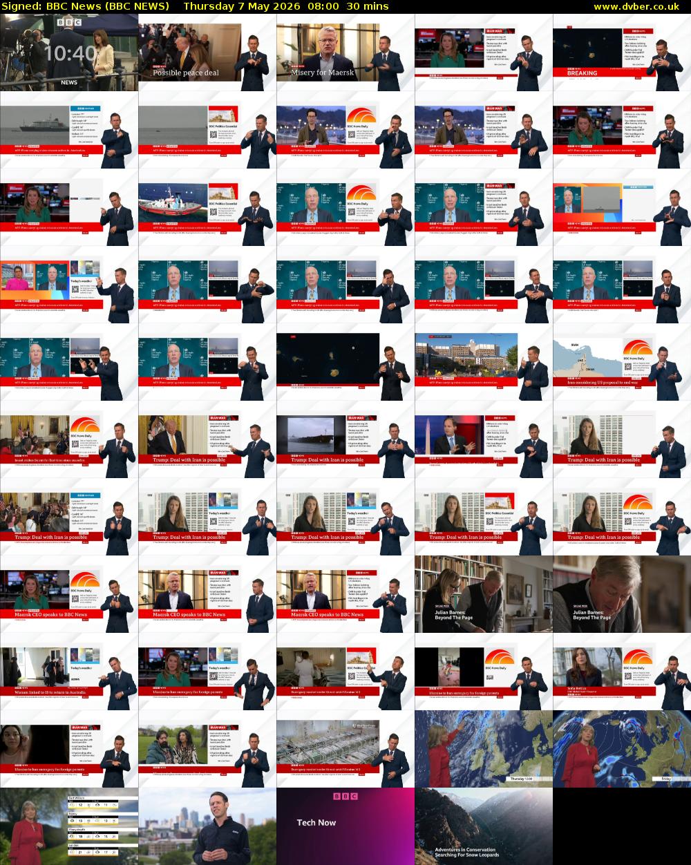 Signed: BBC News (BBC NEWS) Thursday 7 May 2026 08:00 - 08:30