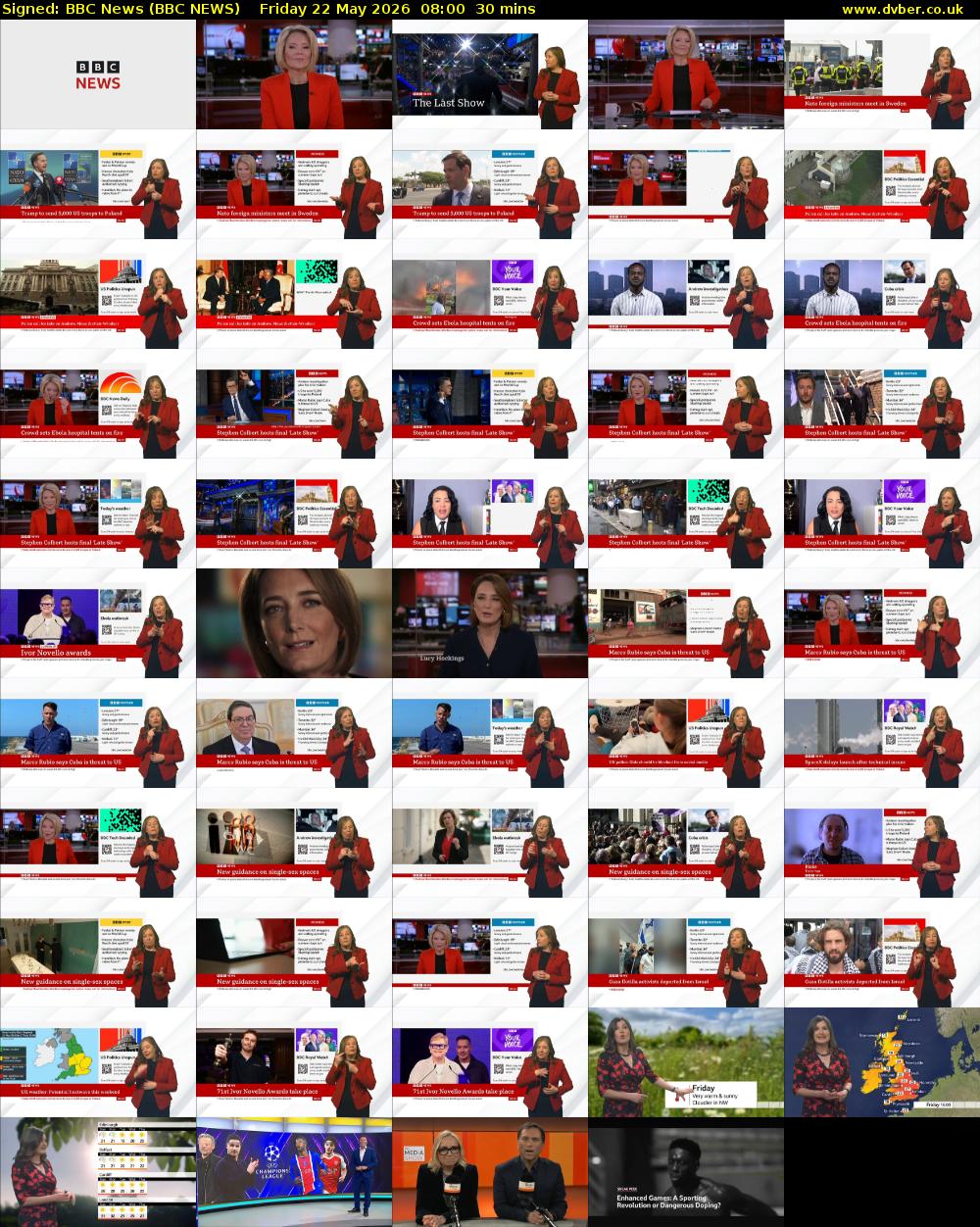 Signed: BBC News (BBC NEWS) Friday 22 May 2026 08:00 - 08:30