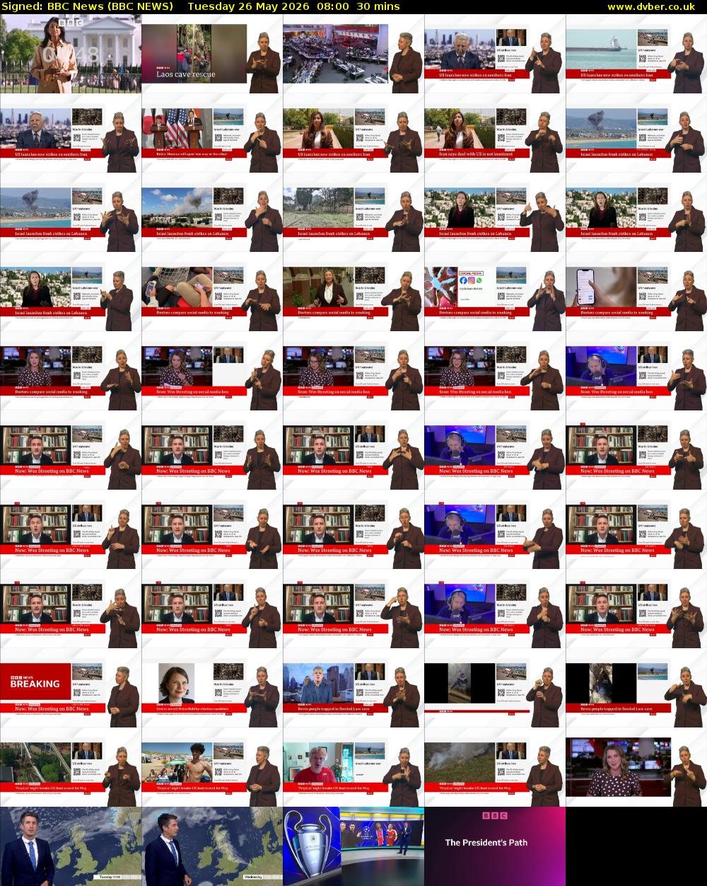 Signed: BBC News (BBC NEWS) Tuesday 26 May 2026 08:00 - 08:30