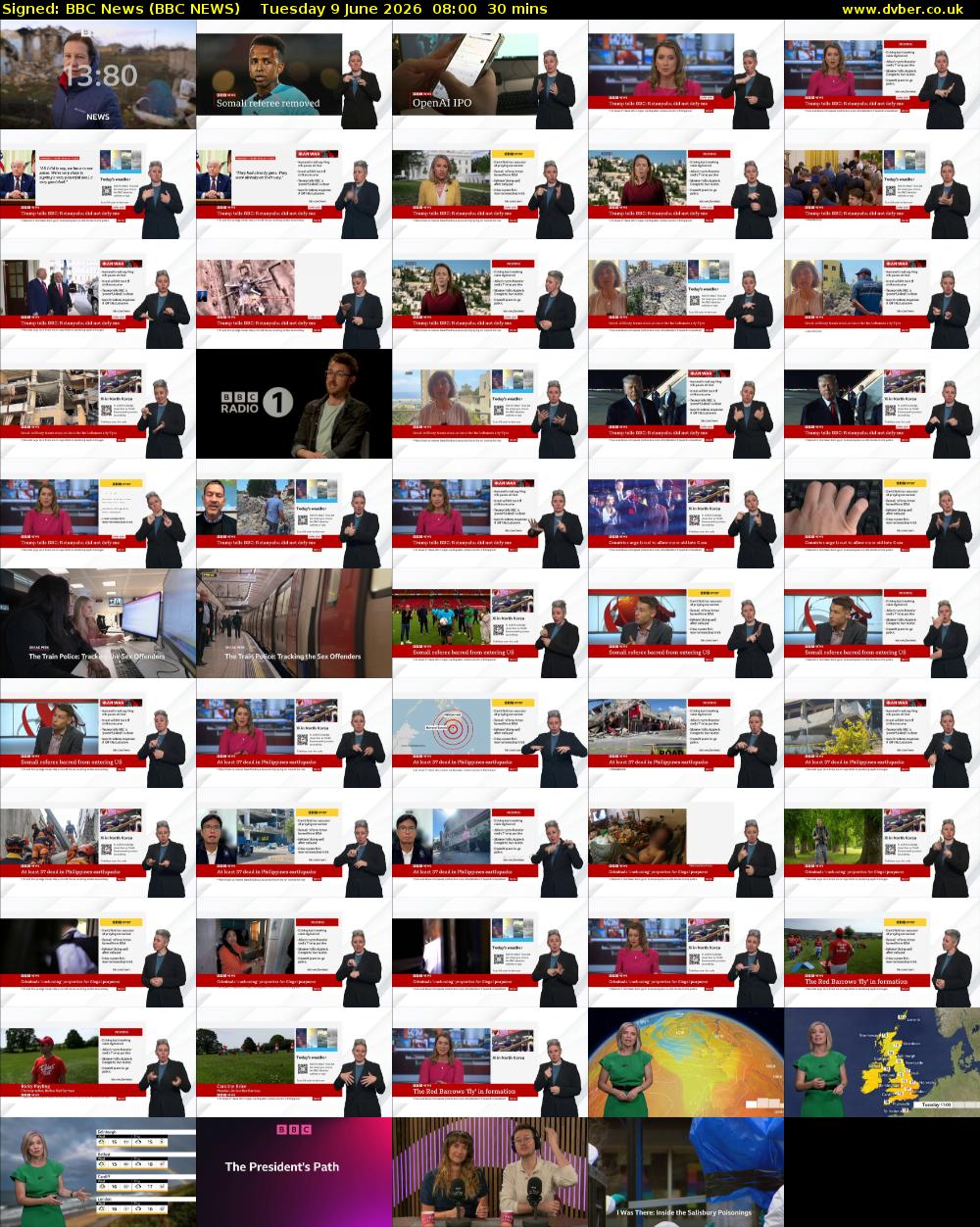 Signed: BBC News (BBC NEWS) Tuesday 9 June 2026 08:00 - 08:30