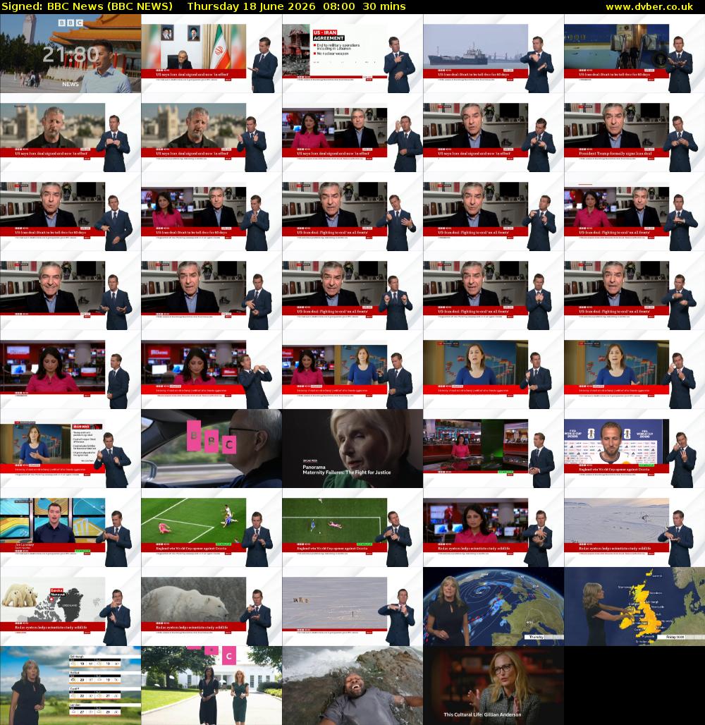 Signed: BBC News (BBC NEWS) Thursday 18 June 2026 08:00 - 08:30