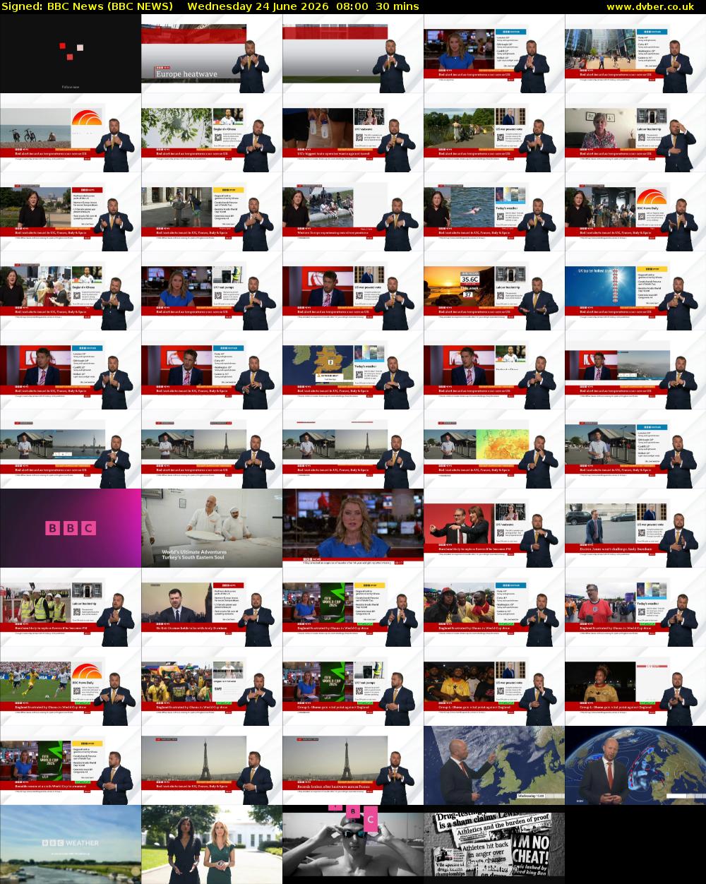 Signed: BBC News (BBC NEWS) Wednesday 24 June 2026 08:00 - 08:30