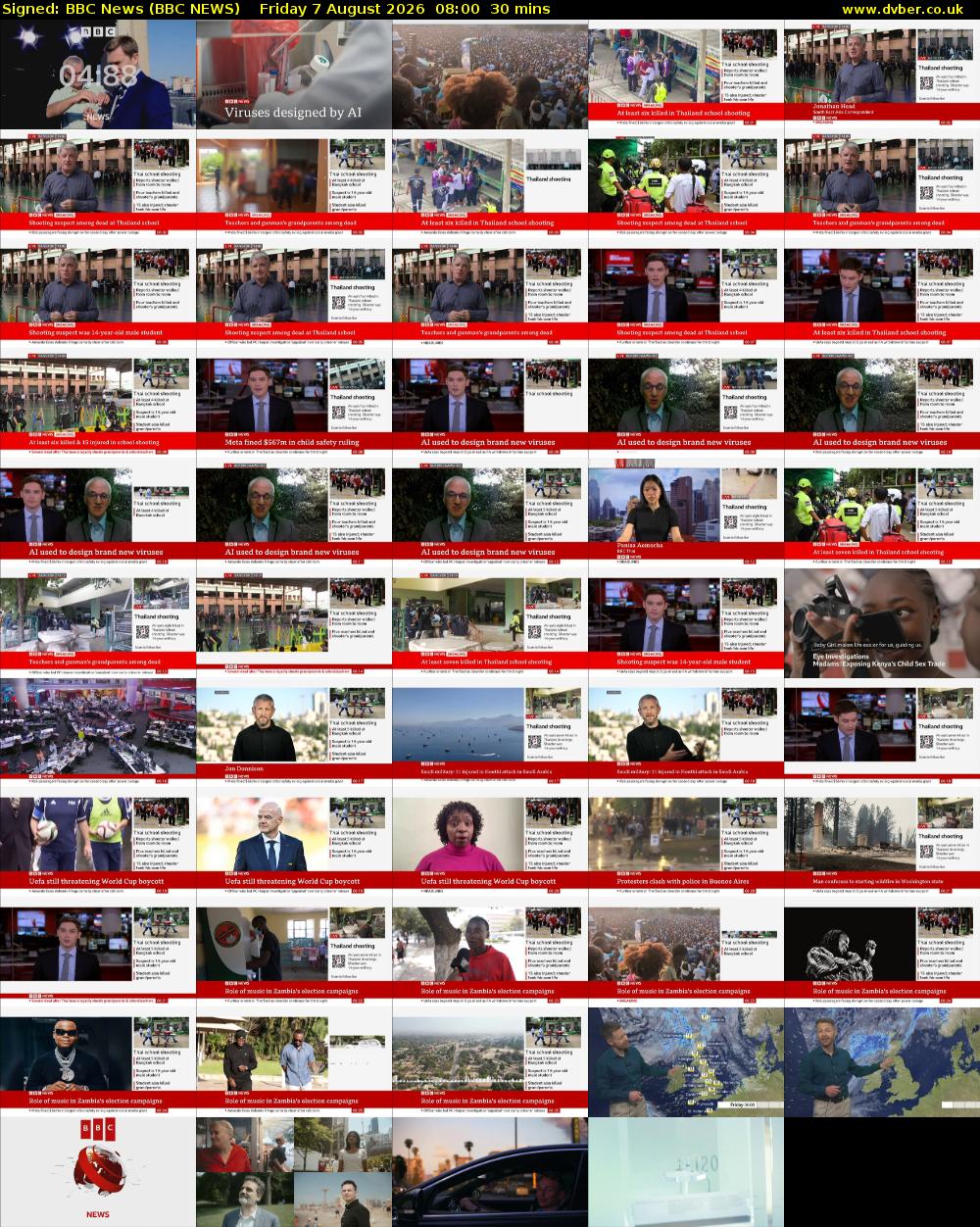 Signed: BBC News (BBC NEWS) Friday 7 August 2026 08:00 - 08:30