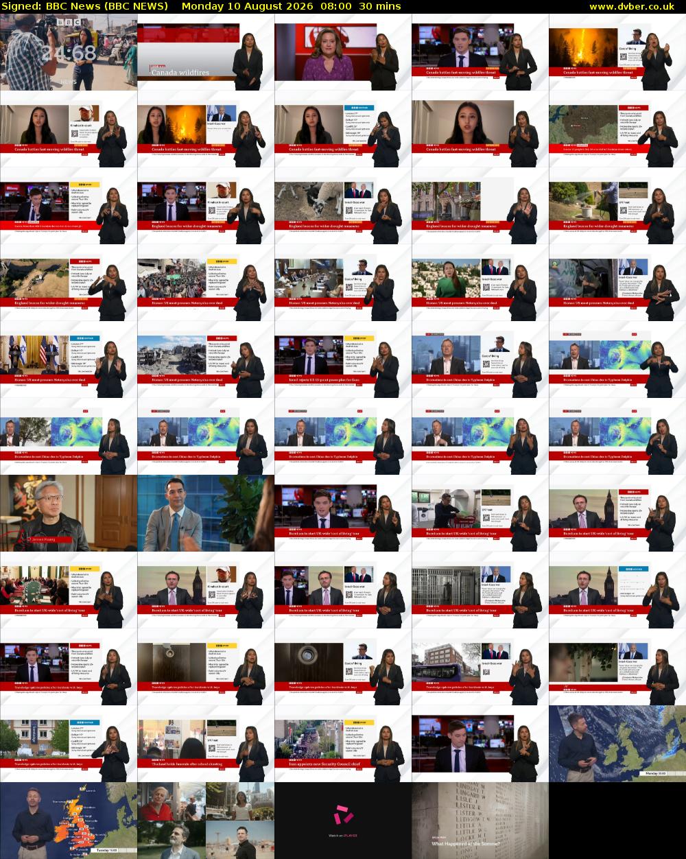 Signed: BBC News (BBC NEWS) Monday 10 August 2026 08:00 - 08:30