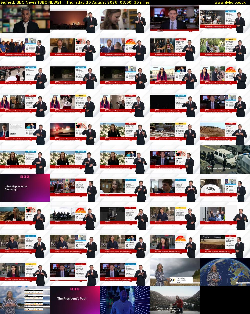 Signed: BBC News (BBC NEWS) Thursday 20 August 2026 08:00 - 08:30