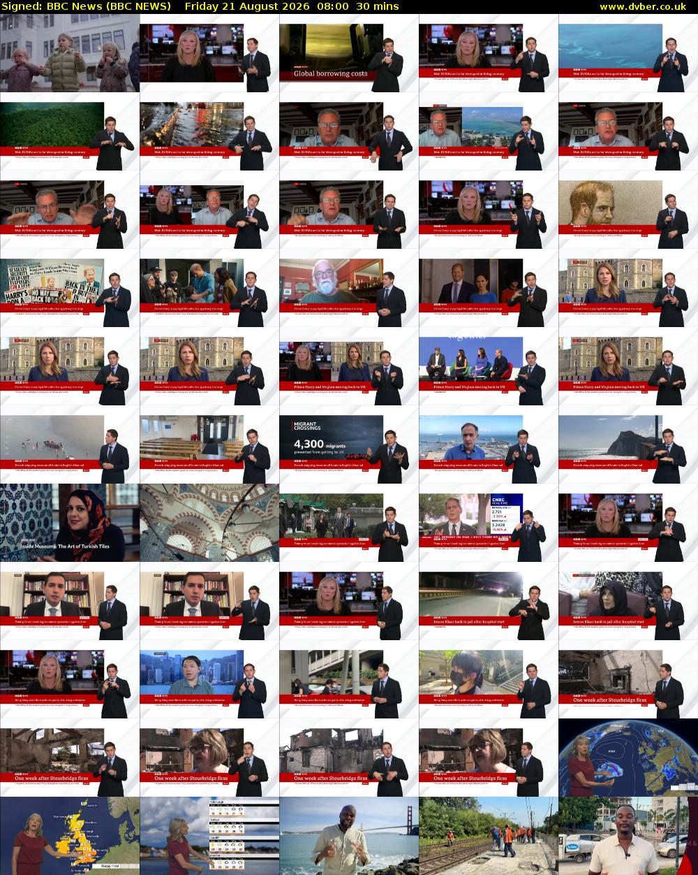 Signed: BBC News (BBC NEWS) Friday 21 August 2026 08:00 - 08:30