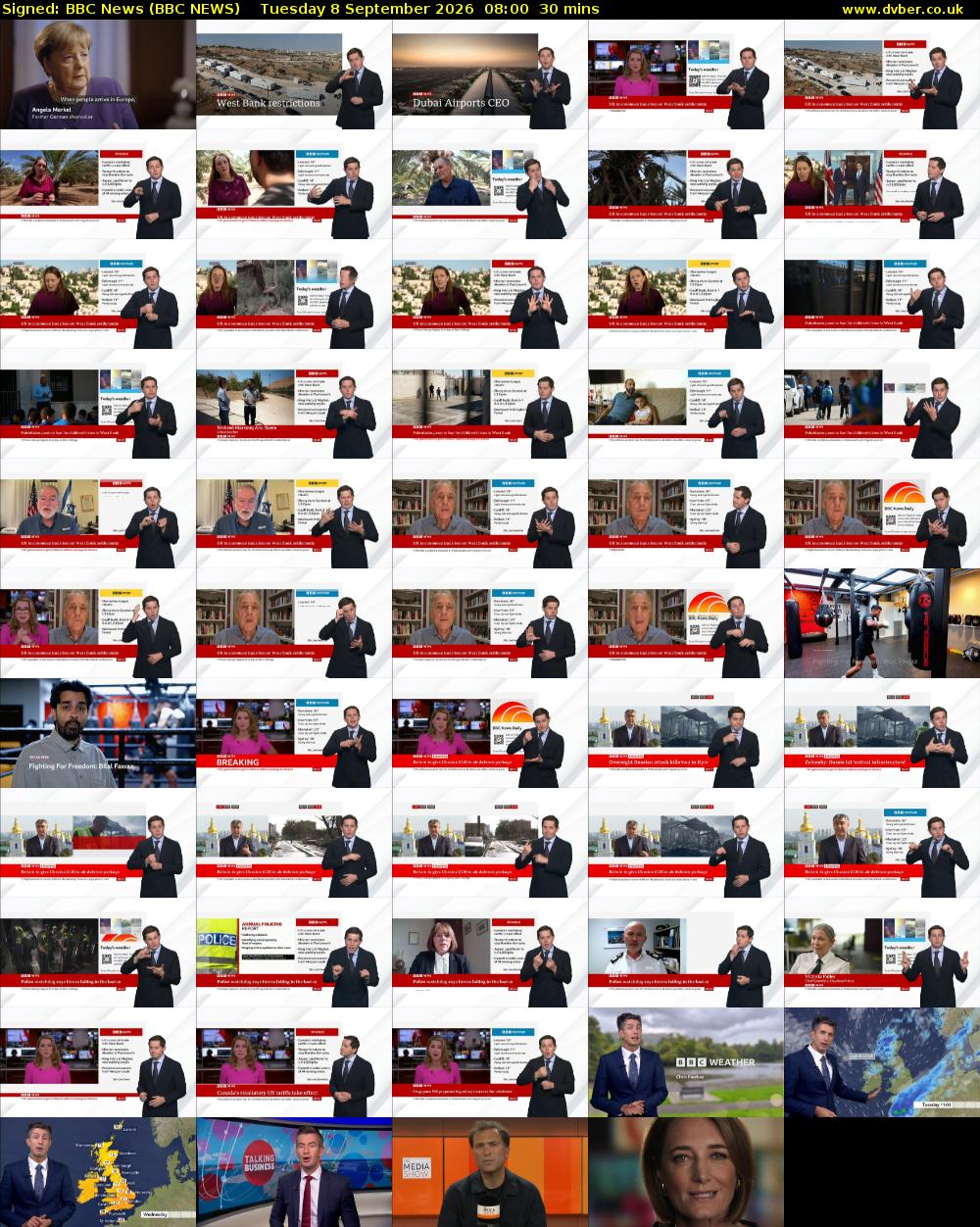 Signed: BBC News (BBC NEWS) Tuesday 8 September 2026 08:00 - 08:30