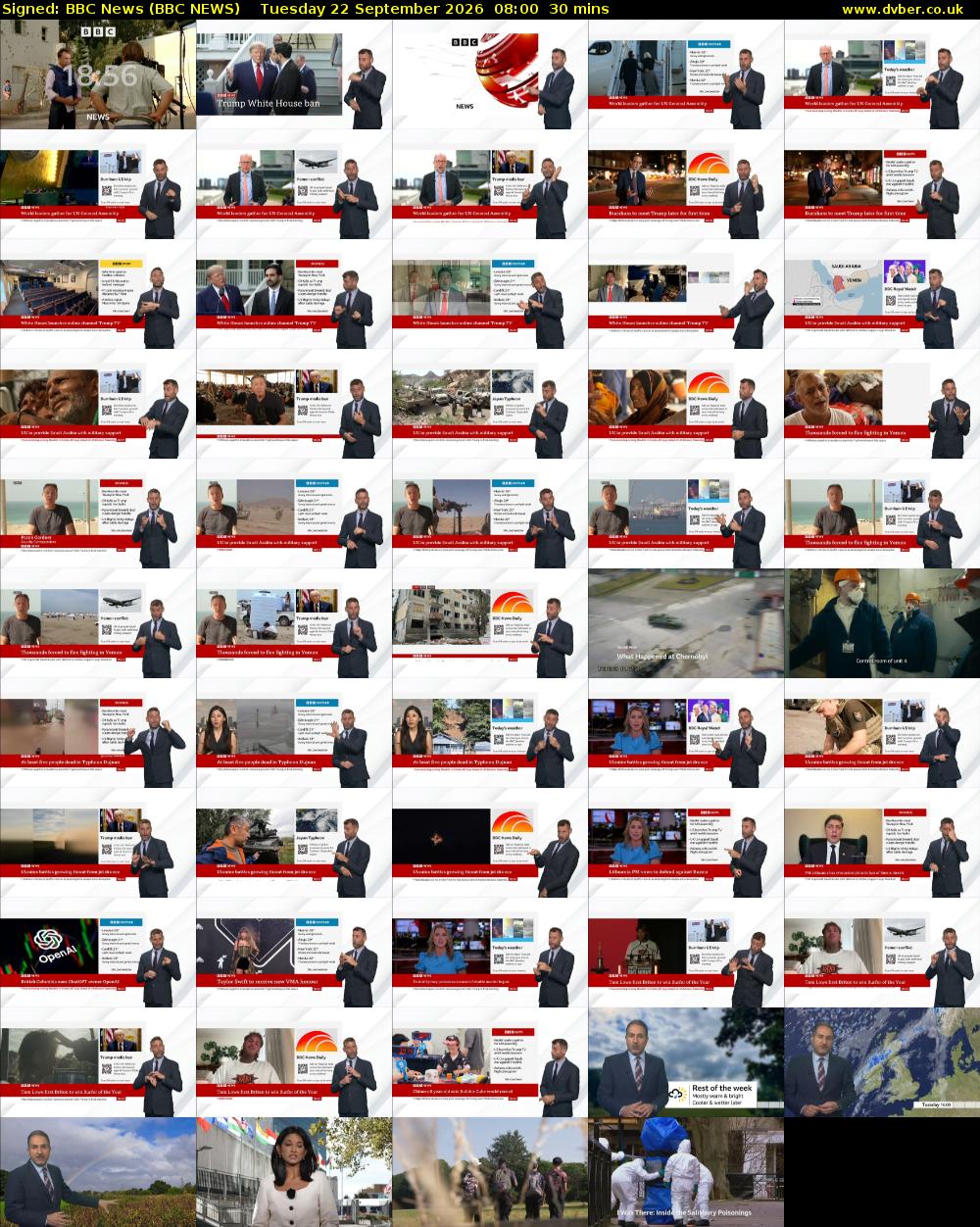 Signed: BBC News (BBC NEWS) Tuesday 22 September 2026 08:00 - 08:30