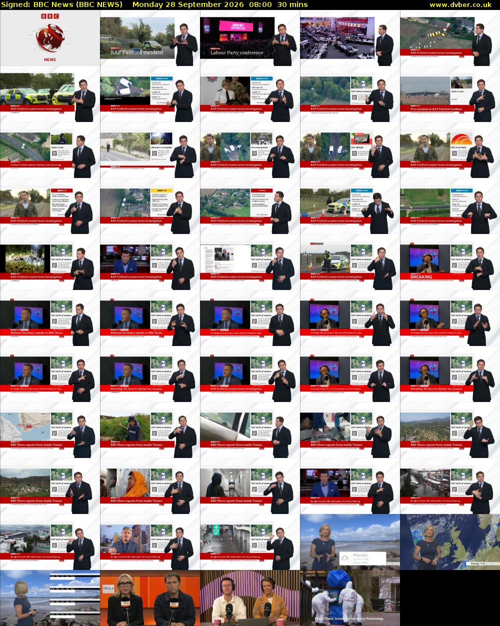 Signed: BBC News (BBC NEWS) Monday 28 September 2026 08:00 - 08:30