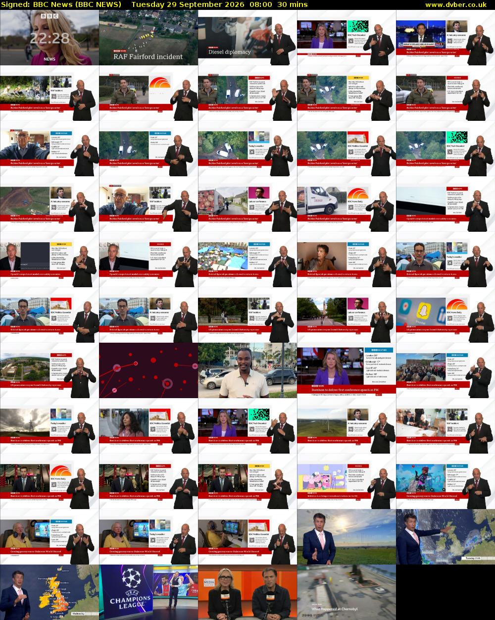 Signed: BBC News (BBC NEWS) Tuesday 29 September 2026 08:00 - 08:30