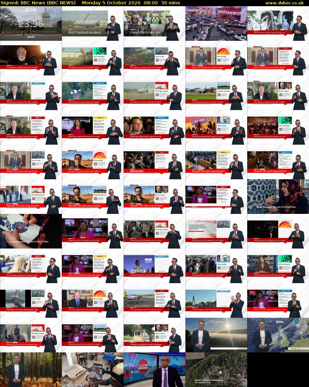 Signed: BBC News (BBC NEWS) Monday 5 October 2026 08:00 - 08:30