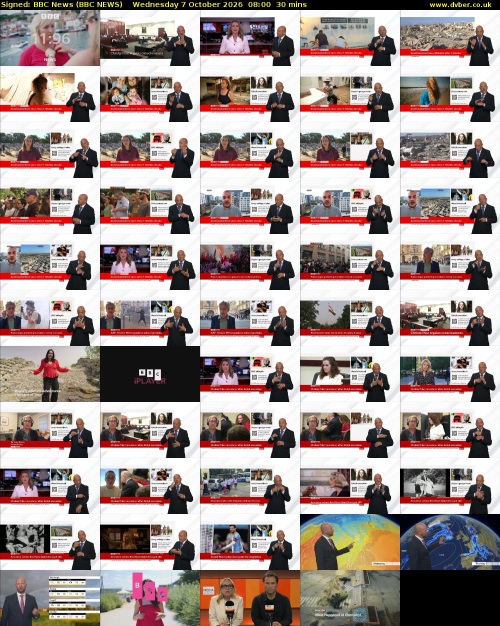 Signed: BBC News (BBC NEWS) Wednesday 7 October 2026 08:00 - 08:30