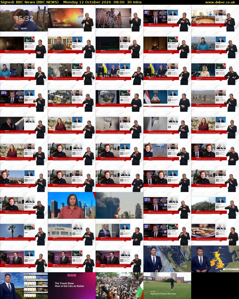 Signed: BBC News (BBC NEWS) Monday 12 October 2026 08:00 - 08:30