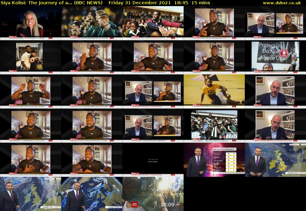 Siya Kolisi: The Journey of a... (BBC NEWS) Friday 31 December 2021 18:45 - 19:00