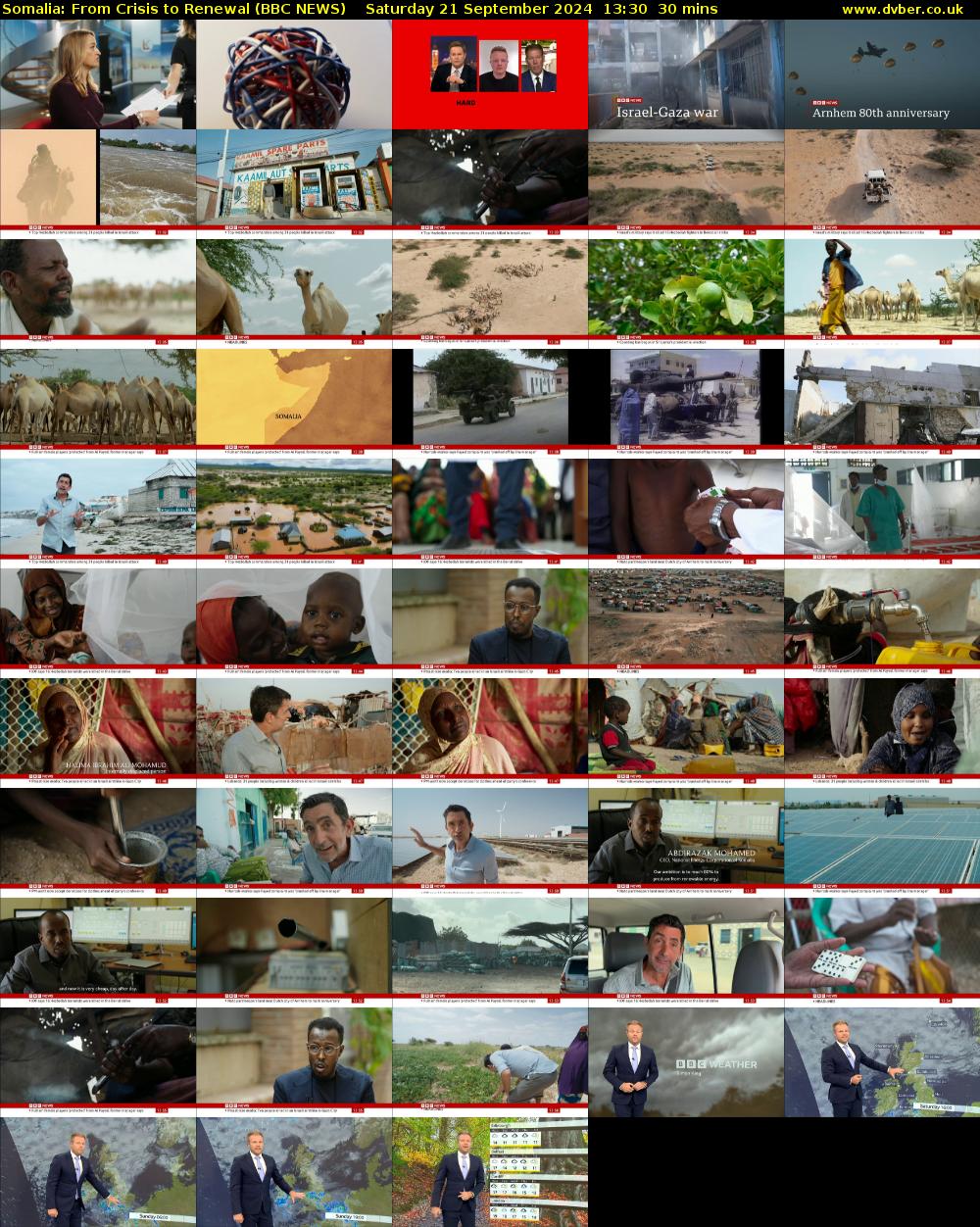 Somalia: From Crisis to Renewal (BBC NEWS) Saturday 21 September 2024 13:30 - 14:00