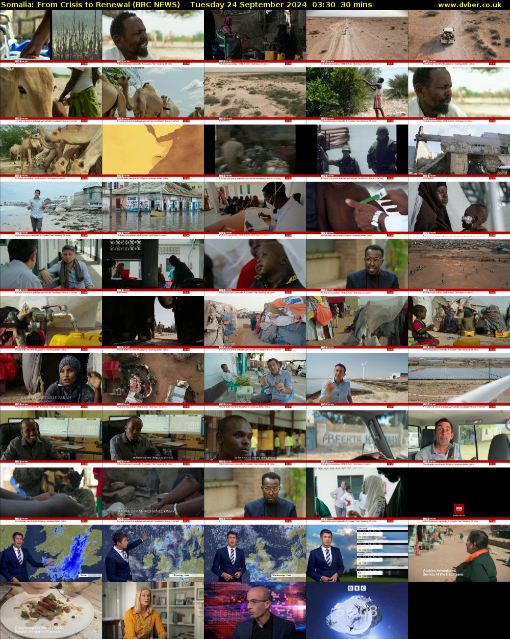 Somalia: From Crisis to Renewal (BBC NEWS) Tuesday 24 September 2024 03:30 - 04:00