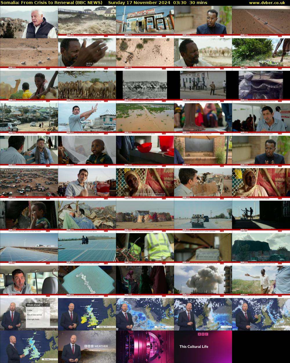 Somalia: From Crisis to Renewal (BBC NEWS) Sunday 17 November 2024 03:30 - 04:00