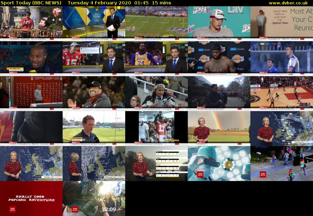 Sport Today (BBC NEWS) Tuesday 4 February 2020 01:45 - 02:00